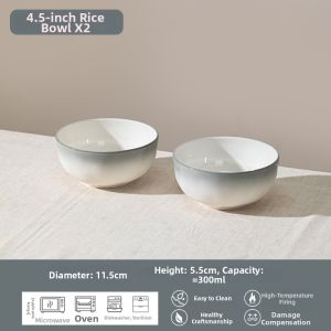 Yomerto | Elegant Ceramic Tableware Set Underglaze Colored Dinner Plates