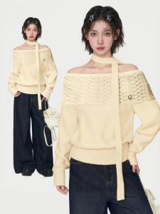 KBVVR | Off Shoulder Thick Knitwear Sweater