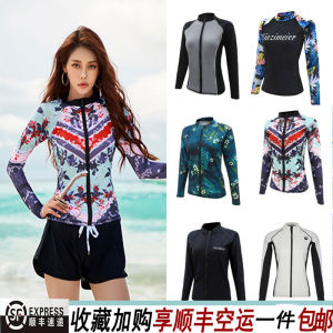 Womens Wetsuit Long Sleeve Zipper Hooded Swimsuit for Surfing And Hot Spring Swimming Quick Dry Diving Suit Outdoor Travel Gear