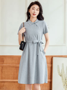 Slimming Effect French Polo Dress Women Summer 2023 New High Waist A-Line Skirt T-Shirt Tea Break Casual Sensation Dress