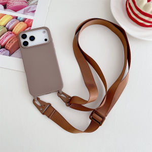 เคสโทรศัพท์แบบสายคล้องคอ สีลูกกวาด สำหรับ iPhone 17 Air 16E 16 15 Plus 14 12 13 Mini 11 Pro Max  วัสดุซิลิโคนนิ่ม