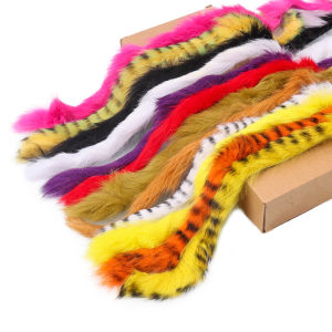 2PCS กว้าง 5 มม.กระต่ายขนสัตว์กระต่าย Zonker แถบ Fly Tying วัสดุสําหรับ Leech Streamer ปลาเทราท์เบสปลาแซลมอน Steelhead ตกปลาแมลงวัน