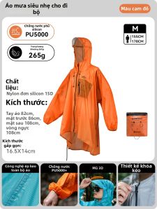 HIKEMAN | Áo Mưa Leo Núi Nhẹ Dễ Mang 15D có Tay