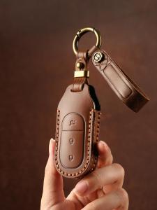 Vỏ Bảo Vệ Khóa Xe Điện Bằng Da Hai Đường Khâu Chuyên Dụng Cho Xe Điện Hallmo Kiểu Dáng Cổ Điển Vỏ Đựng Chìa Khóa Xe