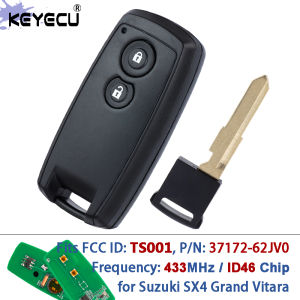 KEYECU FCC ID: TS001 P/N: 37172-62JV0 433MHz ID46 Chip Smart Keyless-Go Remote Key Blank Fob 2 Btn for Suzuki SX4 Grand Vitara