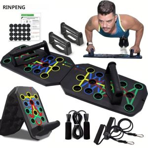 ชุดกระดาน Push-up มัลติฟังก์ชั่นแบบพกพาพร้อมที่จับอุปกรณ์ออกกําลังกายแบบพับได้สําหรับหน้าอกหน้าท้องแขนและหลังการฝึกอบรม