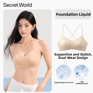 Secret World | Back Beauty Seamless Cross-Design Adjustable Straps Bra