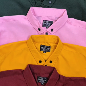 Kemeja Pria Lengan Pendek Dewasa Cream Krem Casual Polos Bigsize Jumbo 4XL 5XL 6XL