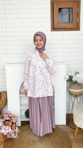 Atasan Anak Perempuan Blouse Luna Motif Floral Lucu Bahan Adem Polycotton Uk 10 12 14 Tahun Cutetrik