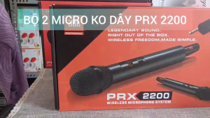 Bộ 2 Micro Không Dây J.B.L PRX 2200 Chống Hú Bắt Sóng Xa Tay Cầm Kim Loại