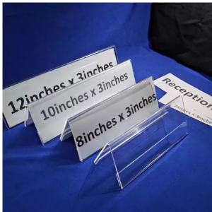 Clear Acrylic TENT style stand [12inches x 3inches] 1pc Table Sign Holder A-style / Double sided display