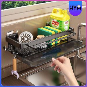 HYM Sponge Holder for Sink Soap Holder Organizer Faucet Hanging Storage Rack Holder Kitchen Shelf Towel Organizer Rack