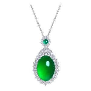 AILEQ | Natural Chalcedony Green Magnificent Luxurious Pendant