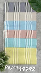 Kain Uk 05 Meter Katun Rayon Viscose Premium Motif Salur Rayon 49992 GamisDressBlouseKulotTuniktwill Kemeja