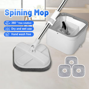 【✅SG stock】Mop & Bucket Set Microfiber 360° Spin MopWet and Dry Use For Cleaning Home Floor Easily & Hand Wash Free