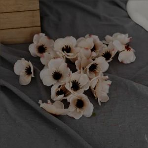 20PCS Autumn Artificial Silk Poppy Heads Home Wedding Party Christmas Decoration Fake Flowers Candy Box Cake DIY Accessories