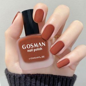 Matte Caramel Pumpkin Color Nail Polish Quick Dry Long Lasting Non Peelable White Enhancing Nail Art Gel by Tonqian