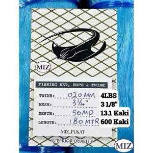 020 x 1 3/8" 2" 2 1/4" 2 1/2" 2 3/4" 3" 3 1/2" x 50MD x 180MTR Mata Tegak Fishing Net Jaring Pukat Tangsi Pukat Kaya