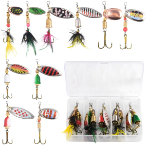Goture | Goture 8pcs/box Fishing Spoon Lures Fly Spinner Bait 3.3g 5.8cm Fishing Wobbler Metal Baits Spinnerbait Artificial Free with Box