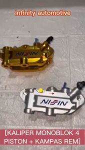 Kaliper Monoblok Kanan 4 Piston + Kampas Rem Nissin 3013i semua motor Yamaha