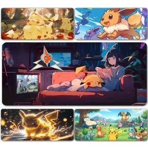 Bandai | Pokemon Rayquaza Gaming Mouse Pad Large Desk Mat 2MM Stitched Edge Keyboard Pad Non Slip Rubber Base Office Table Mat