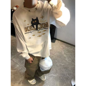 Áo Thun Cotton Dài Tay Cổ Tròn Thêu Chữ Thời Trang Nam Mùa Xuân Thu Thường Ngày Thoáng Khí Ấm Áp Thoải Mái