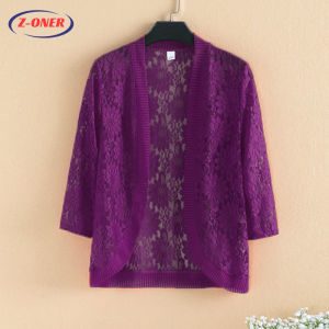 Z-ONER Knitted Blouse for Women Hollowed Air-conditioned Blouse Thin Breathable Sunscreen Shirt