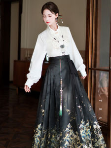 Slimming Large Size Womens Hanfu Set Traditional Ming Dynasty Style Horse Tailed Skirt Daily Commute Suitable Han Elements