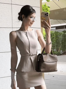 Syj Chic plus Size Casual Wear Set with Sleeveless Tops And Knee-length A-line Skirts Fashion Elegant Short Designs for Women