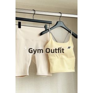 V.C.I | Yellow Yoga Bra Top with Padding Fitness Set