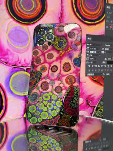 Artistic Abstract Cell Phone Case for iPhone 13 pro Max Android Phones Full Edge Protection Bright Surface Color Block Design