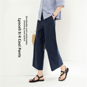Giordano | Tencel Wide-leg Pants with Elastic Waist