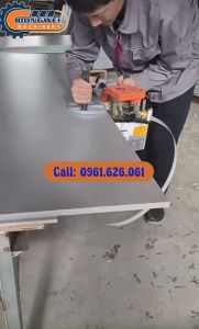 Máy dán cạnh mini cầm tay tặng kèm keo hạt và dao gọt chỉ - Model ST300
