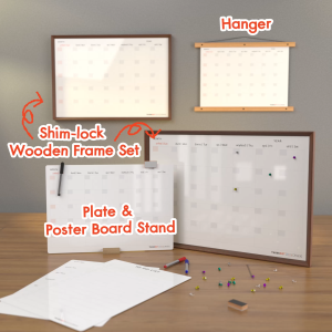 แพลนเนอร์ไวท์บอร์ด ขนาดใหญ่ | เขียนลบง่าย วางแผน จดบันทึก | แขวนผนัง เข้ากรอบ ติดแม่เหล็กได้