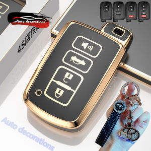 Car key case for Toyota Altis Camry Hybrid Camry car key case gold edge keychain for Toyota car remote key case