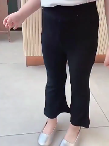 Girls High-Elastic Flat-Waisted Flared Pants Korean Style Fashionable and Comfortable Wide-Leg Pants with Slight Flare