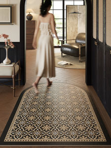 Gold South East Asia Style Entrance Mat Anti-Slip Dirt Resistant Door Mat Modern Simple Home Textile Floor Mat for Hallway
