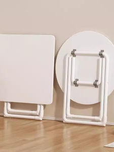 Easy Foldable Outdoor Small Table Square Dining Table for Home Use No Installation Required Metal Material round Top