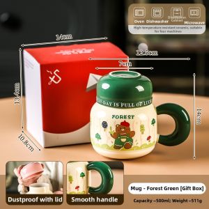 Mr.Snail | Ceramic Mug With Lid Large Capacity