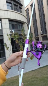 Sougayilang Set Tongkat Dan Gulungan Pancing 1.8m 2.1m 2 Bagian Casting Tongkat Pancing Dan 5.2:1 Radio Gear Rem Spinning Reel Memancing Baris Lure Combo Set