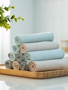 Fish Scale Cleaning Cloth Microfiber Absorbent Non Lint Quick Dry Double Side Towel for Kitchen Glass Stainless Steel