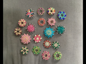 Japanese and Korean Crystal Cubic Zirconia Brooch