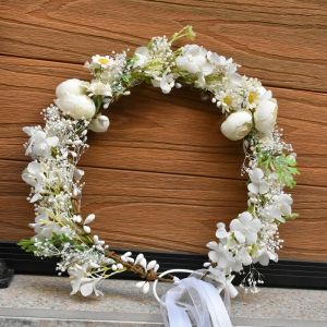 Original Design Ball Flower Crown Bridal Headwear Beach Vacation Accessory Wedding Photography Green Plant Hair Ornament
