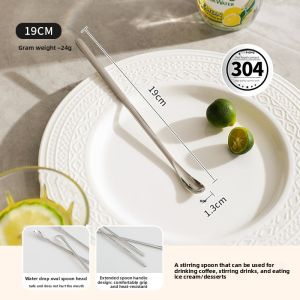 SHELI | Stainless Steel Long Handle Coffee Spoon Dessert Spoon Milk Stirring Spoon