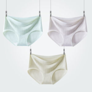 Hengyuanxiang Modal Ladies Underwear Silk Antibacterial Seamless Breathable Mid-Waist Triangle Shorts Young Girls Briefs