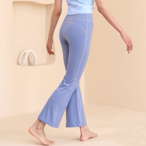 Ultra-Thin High-Waist Yoga Pants Womens Fitness Sports Leggings Summer B Bell Bottoms Abs Tummy Control Nylon Quick Dry Breathable