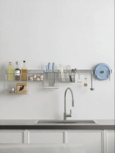 YUSHIJIA | Multi-function Wall-mounted Storage Rack Stainless Steel