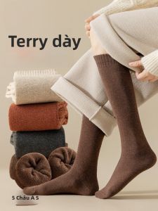 MiiOW | Tất ống dài bằng sợi len dày dặn mùa đông cho nữ Tất ống dài không xương cao đến đầu gối màu đen Tất ống dài MiiOW Cat Person