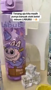 Botol Minum Lucu Karakter Labubu Viral Dengan Tali Gantung Souvenir Anak Murah BPA Free 900ml BM-01