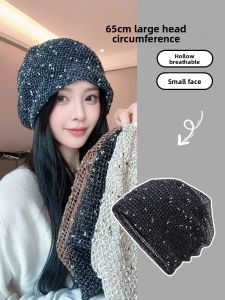 BILLI ZILLY | Womens Ethnic Knitted Hat Summer Mesh Breathable Loose One Size Fits All Face Slimming Big Knit Overhead Cap Casual Style